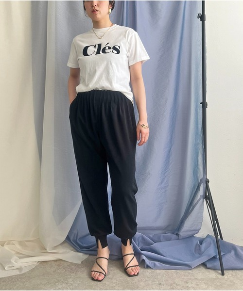 Eimee Law パンツ ロゴポイントニットジョガーパンツ Eimee Law パンツ ロゴポイントニットジョガーパンツ レディース