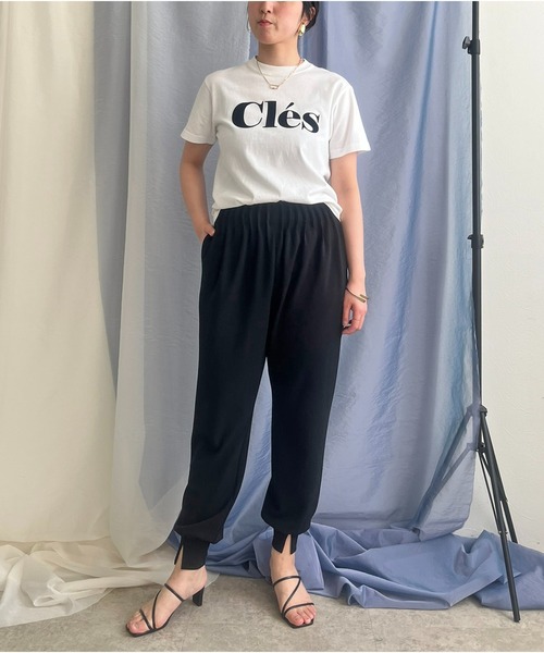Eimee Law サテン切替　ジョガーパンツ ウエストタックジョガーパンツ LHELBIE│Eimee Law & LHELBIE