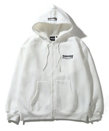 【THRASHER/スラッシャー】裏起毛 ロゴ刺繍 スウェット ジップアップパーカー
