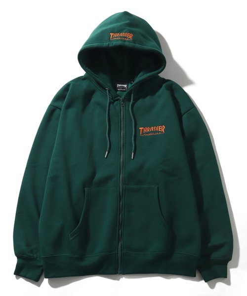 THRASHER（スラッシャー）の「【THRASHER/スラッシャー】裏起毛 ロゴ刺繍 スウェット ジップアップパーカー（パーカー・メンズ・ブラック/アッシュグレー/ブラック系その他/ネイビー/ホワイト/グリーン/ブラウン/アイボリー/ワイン・M/L/XL）」の7枚目の写真