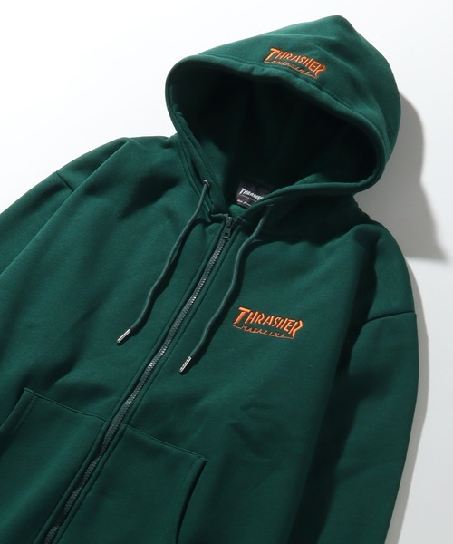 THRASHER（スラッシャー）の「【THRASHER/スラッシャー】裏起毛 ロゴ刺繍 スウェット ジップアップパーカー（パーカー・メンズ・ブラック/アッシュグレー/ブラック系その他/ネイビー/ホワイト/グリーン/ブラウン/アイボリー/ワイン・M/L/XL）」の14枚目の写真