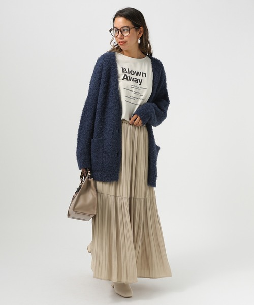 BAYFLOW（ベイフロー）の「[落ち感のある生地]プリーツ切り替えスカート（スカート・レディース・グレー/ベージュ/ブルー・SMALL/MEDIUM）」の8枚目の写真