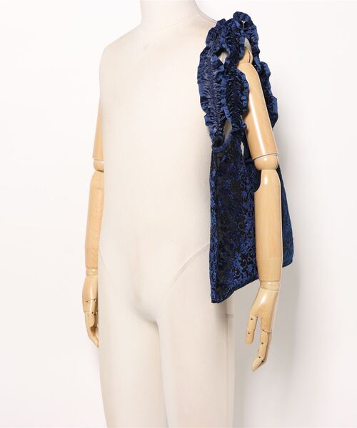 KATHARINE ROSS（キャサリンロス）の「【KATHARINE ROSS】Web限定　ダマスクスベロアトート（ショルダーバッグ・レディース・ライトブルー/ネイビー・MEDIUM）」の3枚目の写真