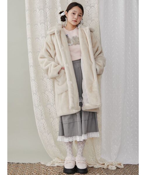 merry jenny(メリージェニー)の「タックフリルミディスカート(スカート・レディース・ブラック/グレー・FREE)」の22枚目の写真