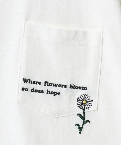 SITRY(シトリー)の「SITRY Embroidery Pocket T-shirt/別注 オーバーサイズ 犬 猫 おばけ フラワー ワンポイント刺繍 ポケット付き ロンT 長袖Tシャツ レディース メンズ(Tシャツ/カットソー・メンズ・ブラック/ホワイト系その他2/ブラック系その他3/ブラック系その他2/ブラック系その他/ホワイト/ホワイト系その他/ホワイト系その他3・M/L/XL)」の13枚目の写真
