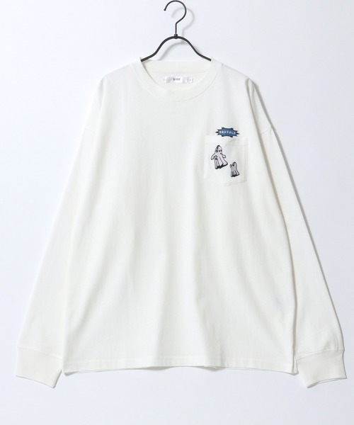 SITRY(シトリー)の「SITRY Embroidery Pocket T-shirt/別注 オーバーサイズ 犬 猫 おばけ フラワー ワンポイント刺繍 ポケット付き ロンT 長袖Tシャツ レディース メンズ(Tシャツ/カットソー・メンズ・ブラック/ホワイト系その他2/ブラック系その他3/ブラック系その他2/ブラック系その他/ホワイト/ホワイト系その他/ホワイト系その他3・M/L/XL)」の19枚目の写真