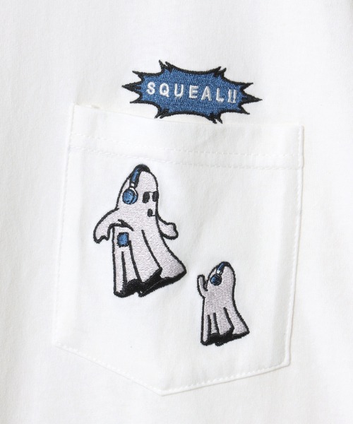 SITRY(シトリー)の「SITRY Embroidery Pocket T-shirt/別注 オーバーサイズ 犬 猫 おばけ フラワー ワンポイント刺繍 ポケット付き ロンT 長袖Tシャツ レディース メンズ(Tシャツ/カットソー・メンズ・ブラック/ホワイト系その他2/ブラック系その他3/ブラック系その他2/ブラック系その他/ホワイト/ホワイト系その他/ホワイト系その他3・M/L/XL)」の21枚目の写真