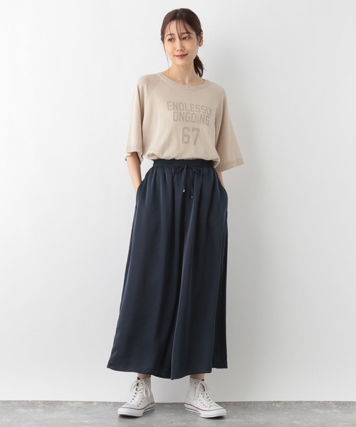 GLOBAL WORK(グローバルワーク)の「ロゴニット*スカーチョSET/138783(その他パンツ・レディース・ライトベージュ/ネイビー/モカ・FREE)」の4枚目の写真