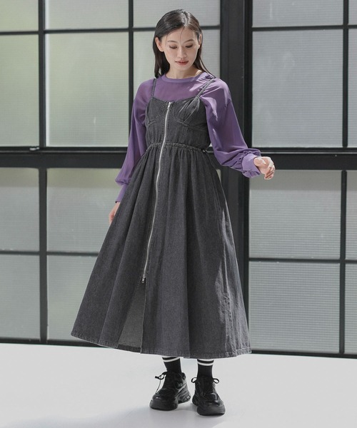 Sugar spoon（シュガースプーン）の「・SUGAR SPOON デニムコルセットキャミワンピ（ワンピース・レディース・インディゴブルー/ブラック・FREE）」の3枚目の写真