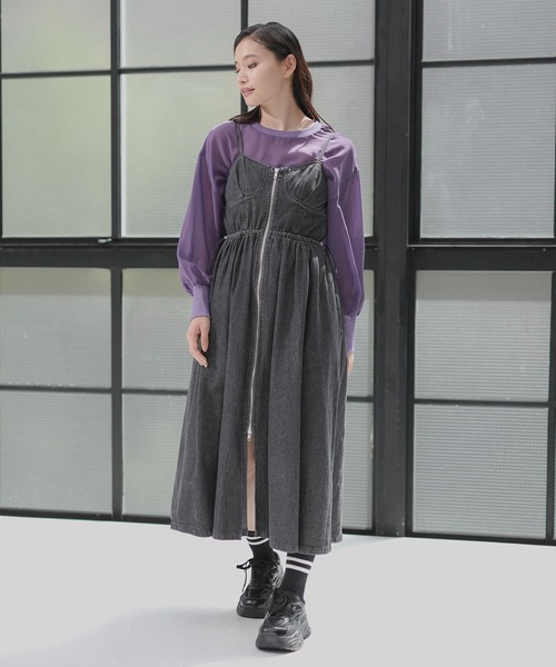 Sugar spoon（シュガースプーン）の「・SUGAR SPOON デニムコルセットキャミワンピ（ワンピース・レディース・インディゴブルー/ブラック・FREE）」の5枚目の写真