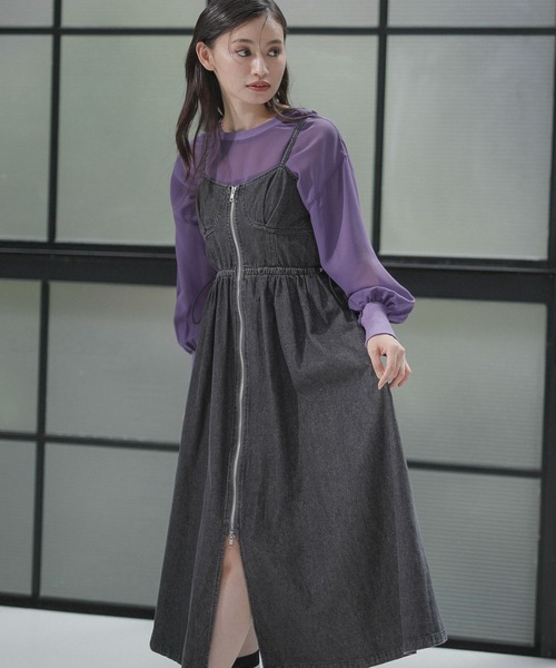 Sugar spoon（シュガースプーン）の「・SUGAR SPOON デニムコルセットキャミワンピ（ワンピース・レディース・インディゴブルー/ブラック・FREE）」の7枚目の写真