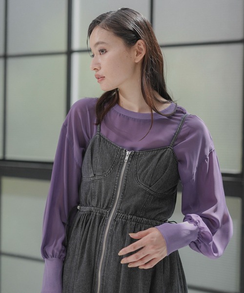 Sugar spoon（シュガースプーン）の「・SUGAR SPOON デニムコルセットキャミワンピ（ワンピース・レディース・インディゴブルー/ブラック・FREE）」の8枚目の写真