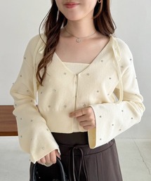 one after another NICE CLAUP | ビジューニットカーディガン【セットで着れるビスチェあり】(カーディガン/ボレロ)