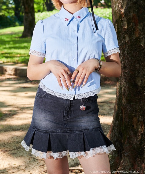 sedacle girl(セダクルガール)の「【HELLO KITTY】刺繍レースブラウス(シャツ/ブラウス・レディース・ブルー/オフホワイト/ピンク・MEDIUM/SMALL)」の20枚目の写真