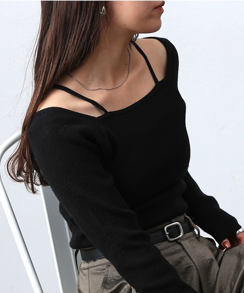 COLONY 2139(コロニートゥーワンスリーナイン)の「PBTレイヤード風ニット(ニット/セーター・レディース・オフホワイト/グレー/ブラック/レッド/グレー系その他/ブルー/ブラウン/ピンク・FREE)」の1枚目の写真