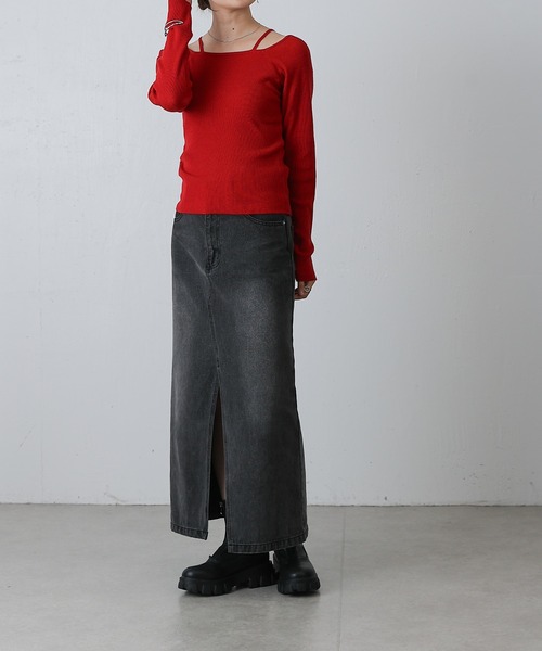 COLONY 2139(コロニートゥーワンスリーナイン)の「PBTレイヤード風ニット(ニット/セーター・レディース・オフホワイト/グレー/ブラック/レッド/グレー系その他/ブルー/ブラウン/ピンク・FREE)」の19枚目の写真