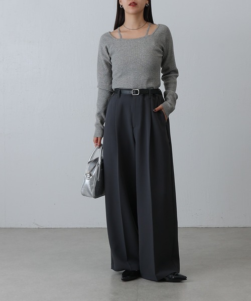 COLONY 2139(コロニートゥーワンスリーナイン)の「PBTレイヤード風ニット(ニット/セーター・レディース・オフホワイト/グレー/ブラック/レッド/グレー系その他/ブルー/ブラウン/ピンク・FREE)」の14枚目の写真