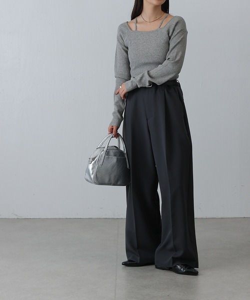 COLONY 2139(コロニートゥーワンスリーナイン)の「PBTレイヤード風ニット(ニット/セーター・レディース・オフホワイト/グレー/ブラック/レッド/グレー系その他/ブルー/ブラウン/ピンク・FREE)」の16枚目の写真