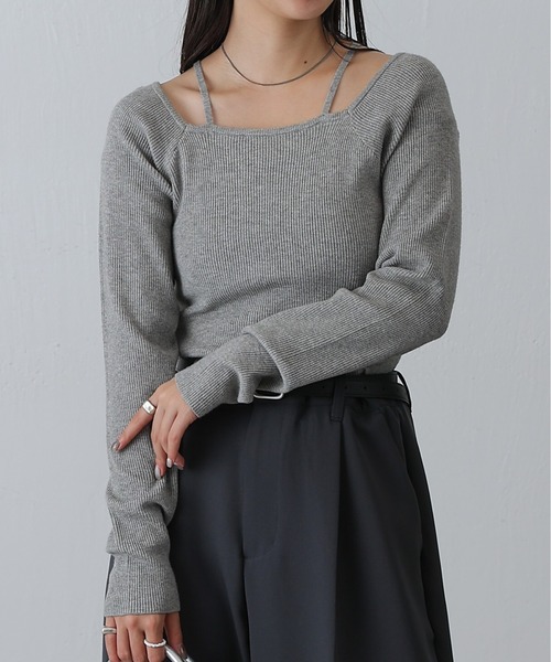 COLONY 2139(コロニートゥーワンスリーナイン)の「PBTレイヤード風ニット(ニット/セーター・レディース・オフホワイト/グレー/ブラック/レッド/グレー系その他/ブルー/ブラウン/ピンク・FREE)」の10枚目の写真