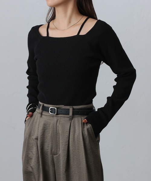 COLONY 2139(コロニートゥーワンスリーナイン)の「PBTレイヤード風ニット(ニット/セーター・レディース・オフホワイト/グレー/ブラック/レッド/グレー系その他/ブルー/ブラウン/ピンク・FREE)」の22枚目の写真