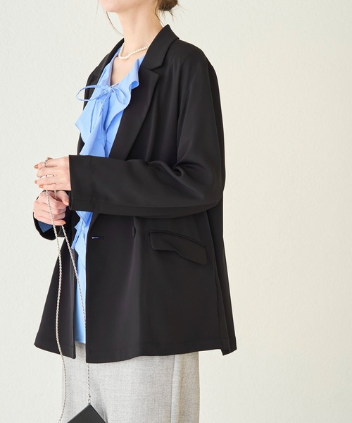 ROPE' PICNIC(ロペピクニック)の「ステファニージャケット(テーラードジャケット・レディース・ベージュ/キナリ/ブラック・38)」の2枚目の写真