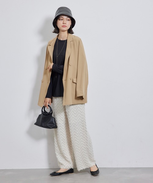 ROPE' PICNIC(ロペピクニック)の「ステファニージャケット(テーラードジャケット・レディース・ベージュ/キナリ/ブラック・38)」の16枚目の写真