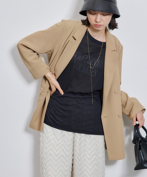 ROPE' PICNIC(ロペピクニック)の「ステファニージャケット(テーラードジャケット・レディース・ベージュ/キナリ/ブラック・38)」の21枚目の写真