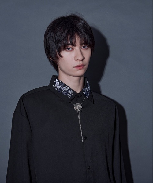 Ellno Loset（エルノロゼット）の「フレアスリーブフラワー刺繍シャツ（シャツ/ブラウス・メンズ・ブラック/ブルー系その他/オフホワイト・MEDIUM/SMALL/LARGE）」の17枚目の写真