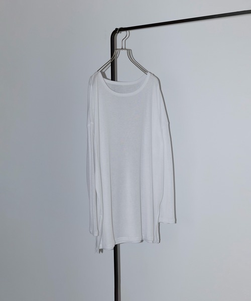 vieux by MAISON BREEZE(ビューバイメゾンブリーズ)の「【vieux by MAISON BREEZE】Sheer long sleeve Tee シアー長袖Tシャツ(Tシャツ/カットソー・レディース・ブラック/ホワイト/ベージュ・FREE)」の1枚目の写真