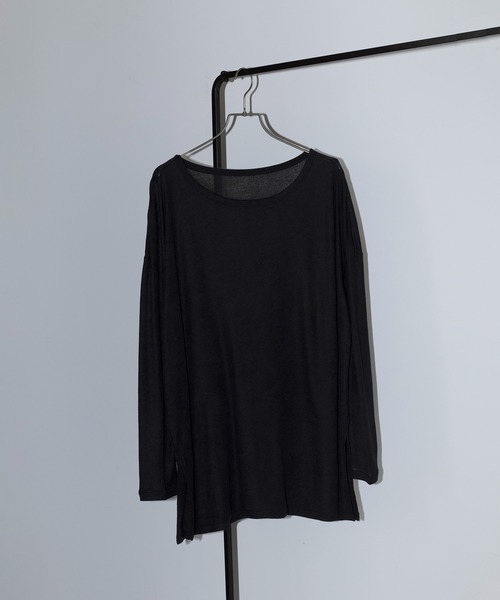 vieux by MAISON BREEZE(ビューバイメゾンブリーズ)の「【vieux by MAISON BREEZE】Sheer long sleeve Tee シアー長袖Tシャツ(Tシャツ/カットソー・レディース・ブラック/ホワイト/ベージュ・FREE)」の2枚目の写真