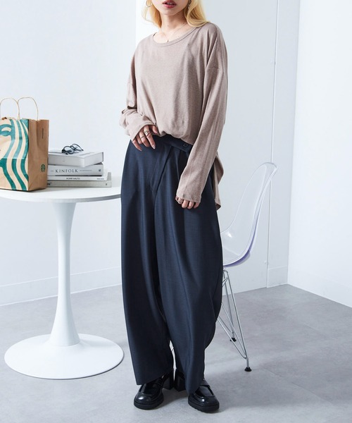 vieux by MAISON BREEZE(ビューバイメゾンブリーズ)の「【vieux by MAISON BREEZE】Sheer long sleeve Tee シアー長袖Tシャツ(Tシャツ/カットソー・レディース・ブラック/ホワイト/ベージュ・FREE)」の9枚目の写真