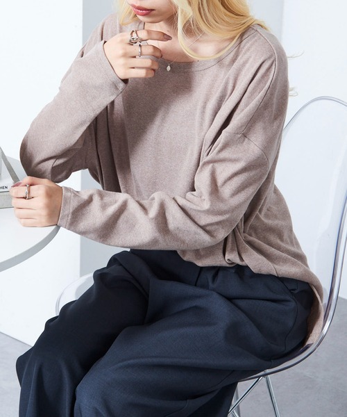 vieux by MAISON BREEZE(ビューバイメゾンブリーズ)の「【vieux by MAISON BREEZE】Sheer long sleeve Tee シアー長袖Tシャツ(Tシャツ/カットソー・レディース・ブラック/ホワイト/ベージュ・FREE)」の13枚目の写真