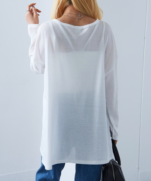 vieux by MAISON BREEZE(ビューバイメゾンブリーズ)の「【vieux by MAISON BREEZE】Sheer long sleeve Tee シアー長袖Tシャツ(Tシャツ/カットソー・レディース・ブラック/ホワイト/ベージュ・FREE)」の17枚目の写真