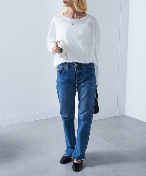 vieux by MAISON BREEZE(ビューバイメゾンブリーズ)の「【vieux by MAISON BREEZE】Sheer long sleeve Tee シアー長袖Tシャツ(Tシャツ/カットソー・レディース・ブラック/ホワイト/ベージュ・FREE)」の16枚目の写真