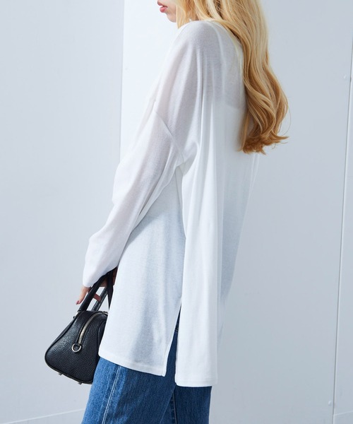 vieux by MAISON BREEZE(ビューバイメゾンブリーズ)の「【vieux by MAISON BREEZE】Sheer long sleeve Tee シアー長袖Tシャツ(Tシャツ/カットソー・レディース・ブラック/ホワイト/ベージュ・FREE)」の18枚目の写真