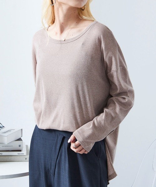 vieux by MAISON BREEZE(ビューバイメゾンブリーズ)の「【vieux by MAISON BREEZE】Sheer long sleeve Tee シアー長袖Tシャツ(Tシャツ/カットソー・レディース・ブラック/ホワイト/ベージュ・FREE)」の6枚目の写真