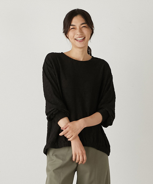 【セール】【フラワーモチーフのカットジャガード♪プルオーバー】（Tシャツ/カットソー）｜MELROSE claire（メルローズ クレール）