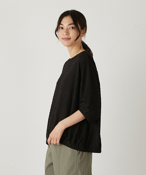 MELROSE claire(メルローズ クレール)の「【フラワーモチーフのカットジャガード♪プルオーバー】(Tシャツ/カットソー・レディース・アイボリー/ブラック・FREE)」の5枚目の写真