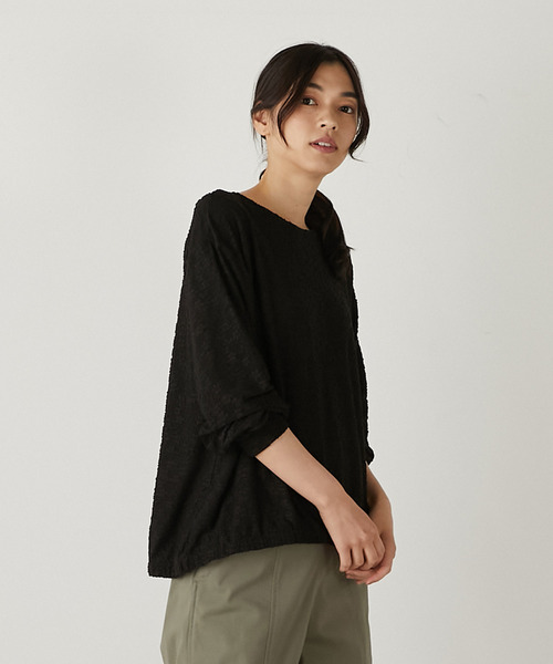 MELROSE claire(メルローズ クレール)の「【フラワーモチーフのカットジャガード♪プルオーバー】(Tシャツ/カットソー・レディース・アイボリー/ブラック・FREE)」の18枚目の写真