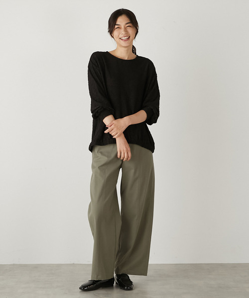 MELROSE claire(メルローズ クレール)の「【フラワーモチーフのカットジャガード♪プルオーバー】(Tシャツ/カットソー・レディース・アイボリー/ブラック・FREE)」の19枚目の写真