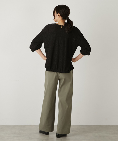 MELROSE claire(メルローズ クレール)の「【フラワーモチーフのカットジャガード♪プルオーバー】(Tシャツ/カットソー・レディース・アイボリー/ブラック・FREE)」の21枚目の写真