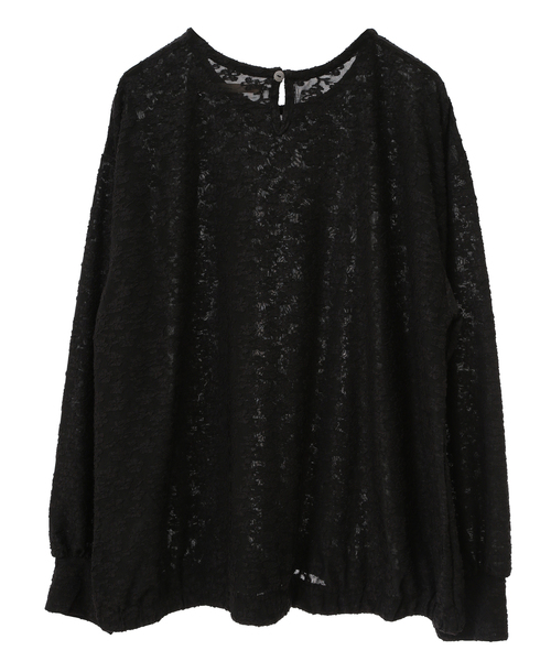 MELROSE claire(メルローズ クレール)の「【フラワーモチーフのカットジャガード♪プルオーバー】(Tシャツ/カットソー・レディース・アイボリー/ブラック・FREE)」の6枚目の写真