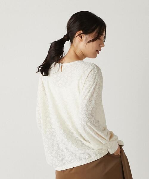MELROSE claire(メルローズ クレール)の「【フラワーモチーフのカットジャガード♪プルオーバー】(Tシャツ/カットソー・レディース・アイボリー/ブラック・FREE)」の11枚目の写真
