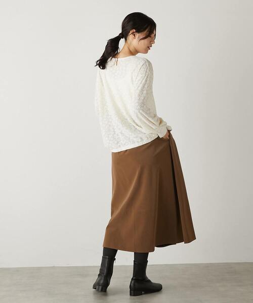 MELROSE claire(メルローズ クレール)の「【フラワーモチーフのカットジャガード♪プルオーバー】(Tシャツ/カットソー・レディース・アイボリー/ブラック・FREE)」の16枚目の写真
