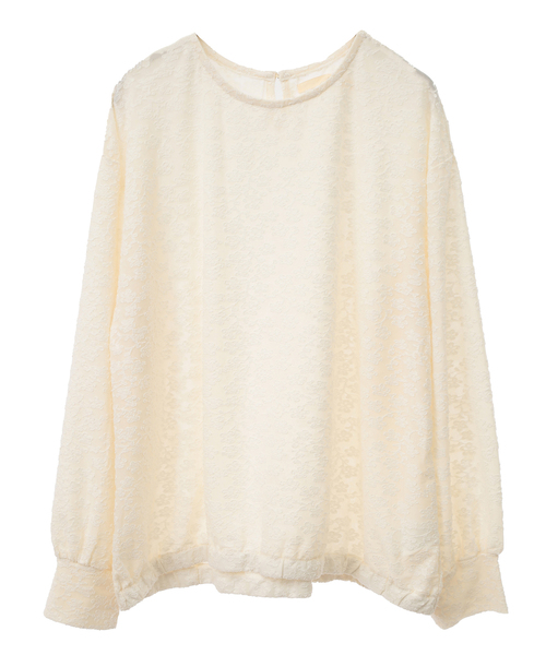 MELROSE claire(メルローズ クレール)の「【フラワーモチーフのカットジャガード♪プルオーバー】(Tシャツ/カットソー・レディース・アイボリー/ブラック・FREE)」の17枚目の写真