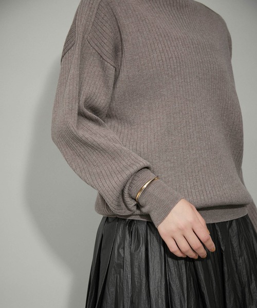 WEB限定・洗える】WOOL混リブタートルニット（ニット/セーター）｜ADAM