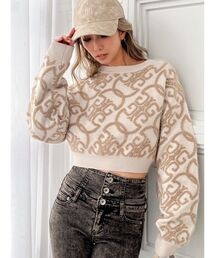 GYDA | Symmetry GYDAチェーンロゴラメニットトップス(ニット/セーター)