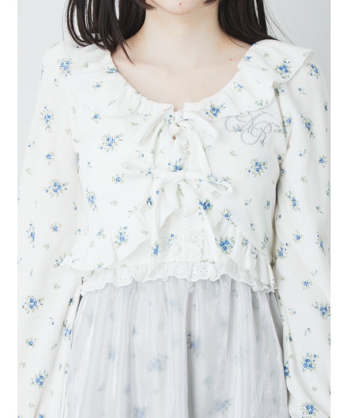 Ank Rouge（アンクルージュ）の「フリルリボンボレロカーデ（Tシャツ/カットソー・レディース・ピンク/ブルー・M）」の7枚目の写真