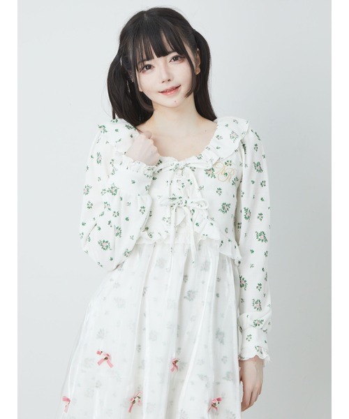 Ank Rouge（アンクルージュ）の「フリルリボンボレロカーデ（Tシャツ/カットソー・レディース・ピンク/ブルー・M）」の5枚目の写真