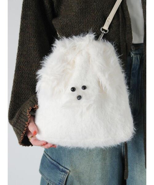 ehka sopo（エヘカソポ）の「ドッグフェイスミニショルダーバッグ（ハンドバッグ・レディース・ブラウン/オフホワイト/グレー・F）」の12枚目の写真